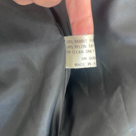 VINTAGE Black Rabbit Fur Jacket - Picture 3 of 10